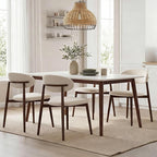 UVV Dining Chairs Set of 8, Metal Kitchen Chairs with Modern Fabric Upholstered for Dining Room, Beige