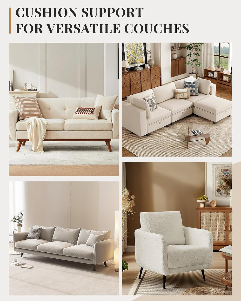 Upgraded Size Sofa Cushion Support, Couch Cushion Support for Sagging Couch S...