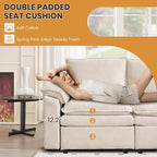 130" U Shaped Modular Sectional Sofa, Couch with Ottoman Storage, Chenille Cloud Couch with Plush Deep Seating for Living Room, Bedroom (Beige, 9 Seat)