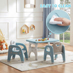 GITAWUSA Kids Table and 2 Chairs Set, Large Built-in Storage, Montessori Toddlers Table and Chairs Set, Kids Activity Table for Drawing Dining Playing, CPSC & ASTM Approved, Blue