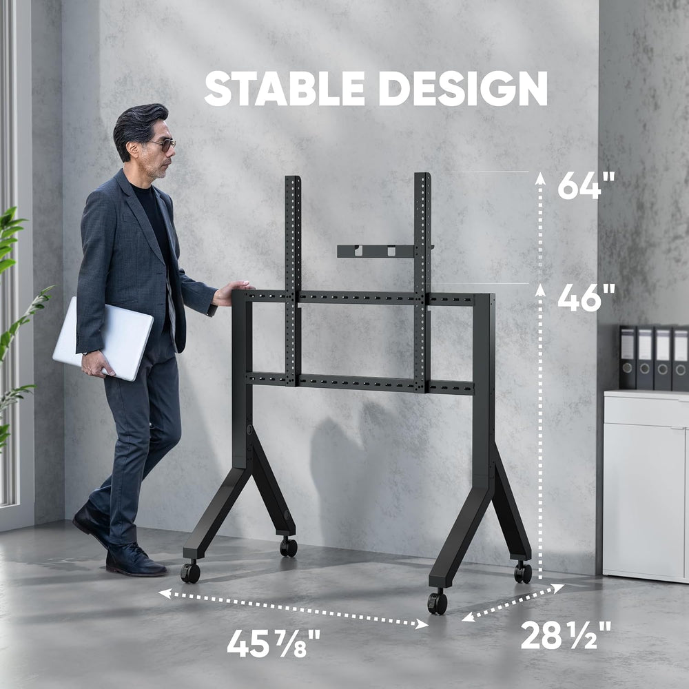 ONKRON Mobile TV Stand 70-110 Inch, up to 266 lbs, max VESA 1000x800, Black |...
