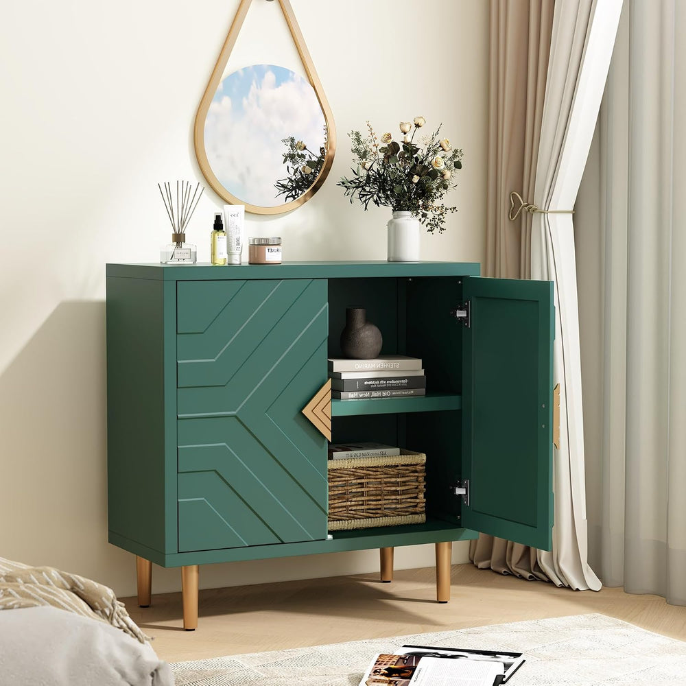 HLR 31.7'' Modern Sideboard Storage Cabinet with 2 Doors, Green