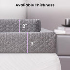 SINWEEK 2 Inch Gel Memory Foam Mattress Topper King Size, Pad for Back Pain, Bed Topper with Removable Soft Cover, CertiPUR-US Certified,Grey