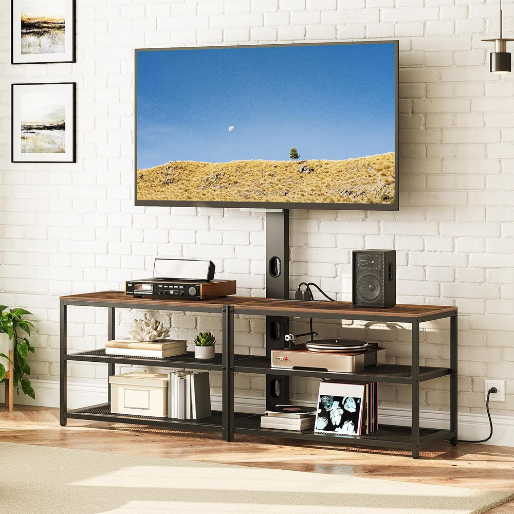 MAHANCRIS 59" TV Stand with Mount and 4 Power Outlets, Entertainment Cen...