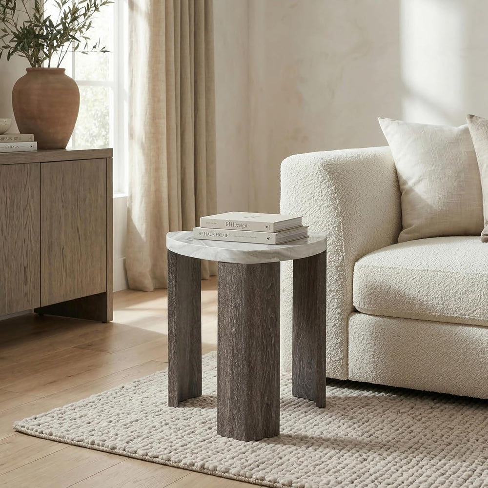 Furniture of America Toralle Modern Solid Wood 24-inch Triangle End Table wit...