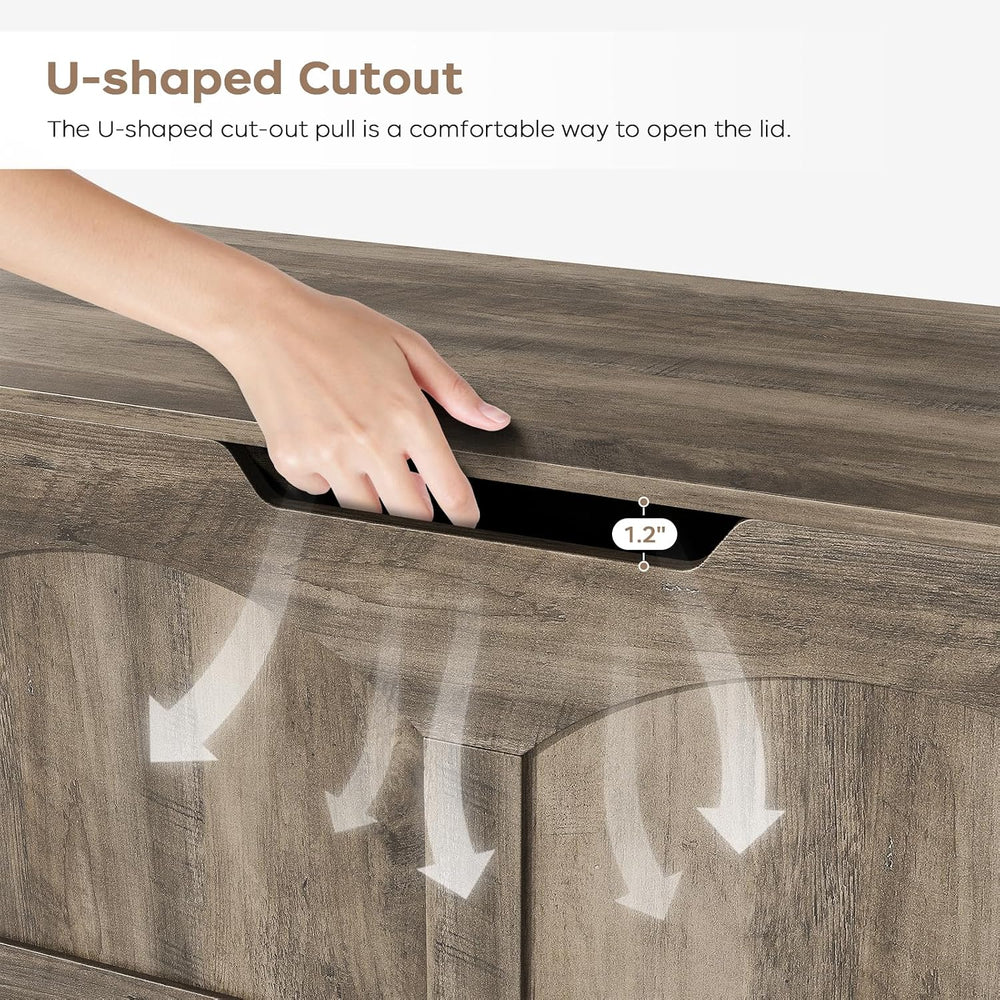 39.4" Storage Chest, Retro Storage Bench, Storage Trunk with 2 Safety Hi...