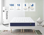 Coolvie Queen Mattress, 10 Inch Hybrid Mattress Queen Size, Individual Pocket Springs with Memory Foam, Bed in a Box, Cooler Sleep with Pressure Relief and Support