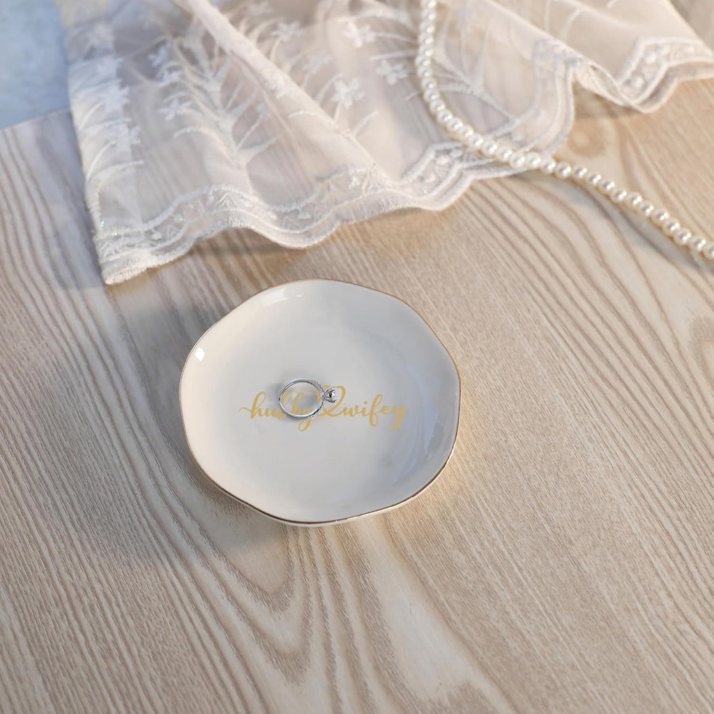HOME SMILE Wifey Hubby Ring Dish,Unique Wedding Gifts for Couples,Bridal Shower Gifts,Unique Gift for Engagement,Wedding, Newly-Married Anniversary for Him Her Mother Father