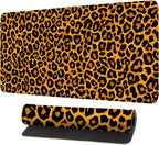 Leopard Print Mouse Pad – Large Extended Desk Mat 31.5 x 11.8 in– Bold Cheetah Animal Pattern, Non-Slip Rubber Base, Waterproof Surface, Fashionable Keyboard & Mouse Pad for Office, Home, or Gaming