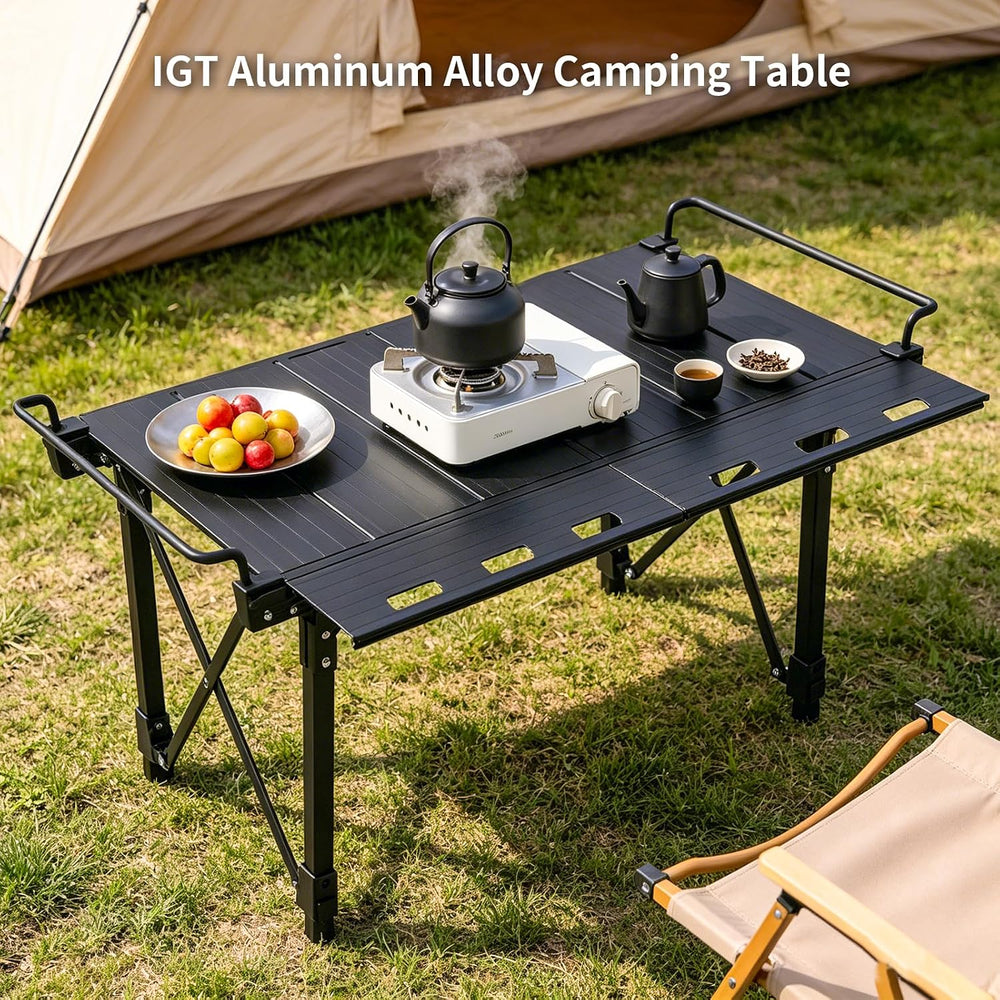 Aircity Folding Camping Table, Portable Aluminum Table, Adjustable Height | L...
