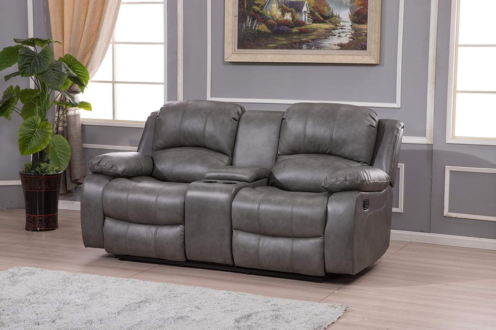 Betsy Furniture 3PC Faux Leather Reclining Couch Set, Living Room Furniture S...