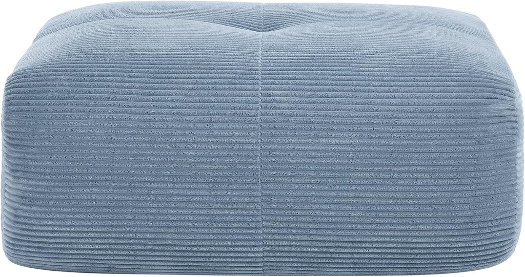 SoarFlash Corduroy Sectional Sofa Ottoman,Blue