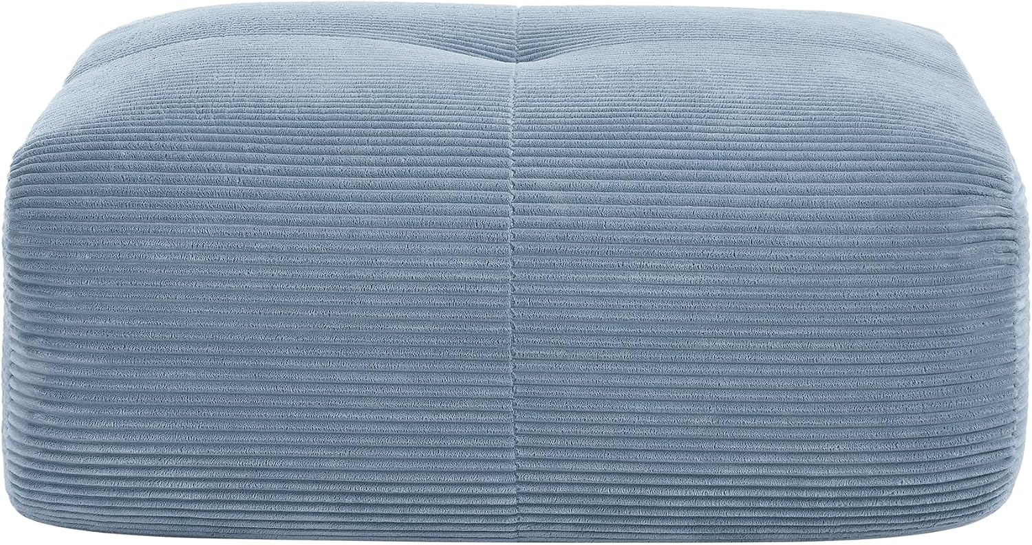 SoarFlash Corduroy Sectional Sofa Ottoman,Blue