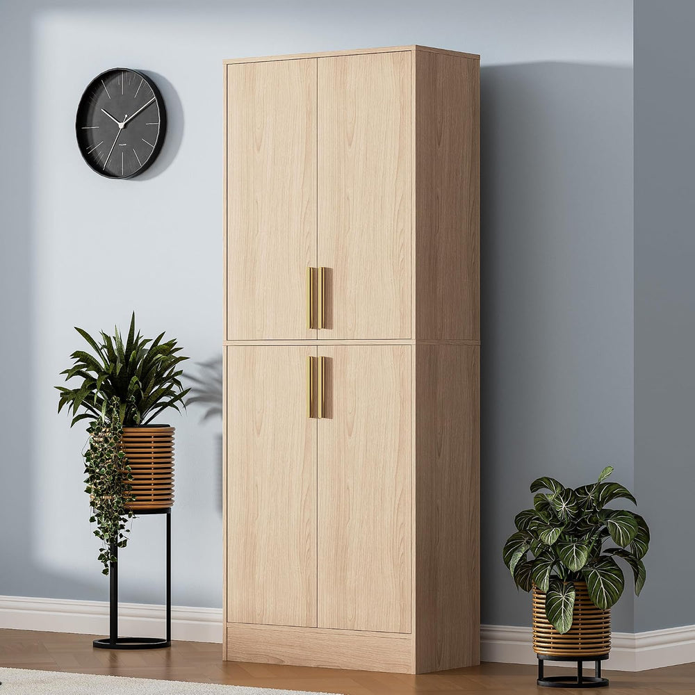 Housoul 71" Tall Pantry Cabinet with 4 Doors, Kitchen Pantry Storage Cab...