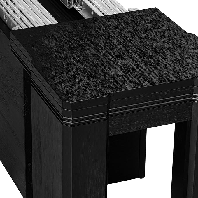 X02X2-2C6-30 4-pc Dining Room Table Set a Rectangular Kitchen Table and a wooden Bench and 2 Wire Brushed Black Polyester Stackable Chair, 39x120 Inch, Wire Brushed Black