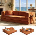 GEARIVY Folding Sofa Bed Convertable Corduroy Couch King Size Floor Sleeper 4-in-1 DIY Combination Modular Sofa Fold Out Futon Lounge Comfy Foldable Lazy cama for Living Room