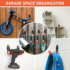 Garage Hooks with Anti-Slip Coating,Heavy Duty Wall Mount Storage Hooks for Hanging Bike,Hose,Ladder,Yard,Garden Tools (30 Pack Orange)