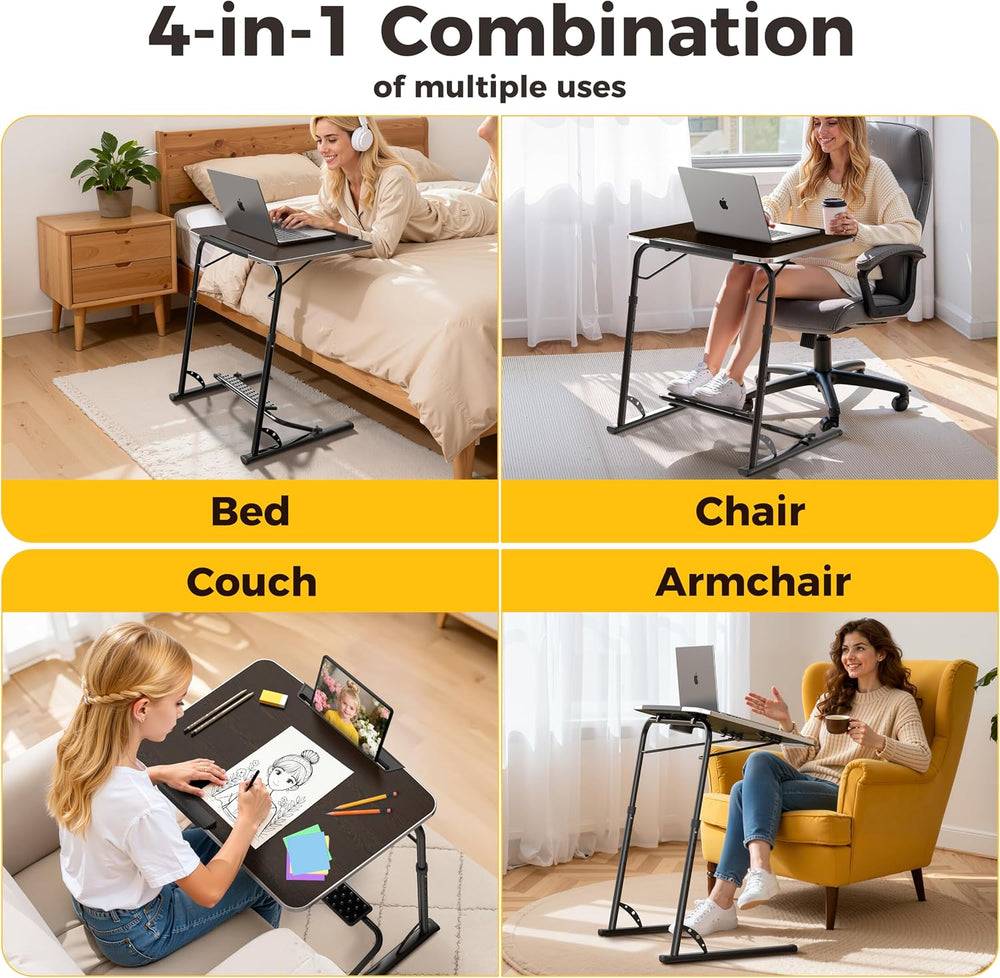 FoldWise Upgraded Folding TV Tray Table, Sturdy Couch & Dinner Laptop Tab...