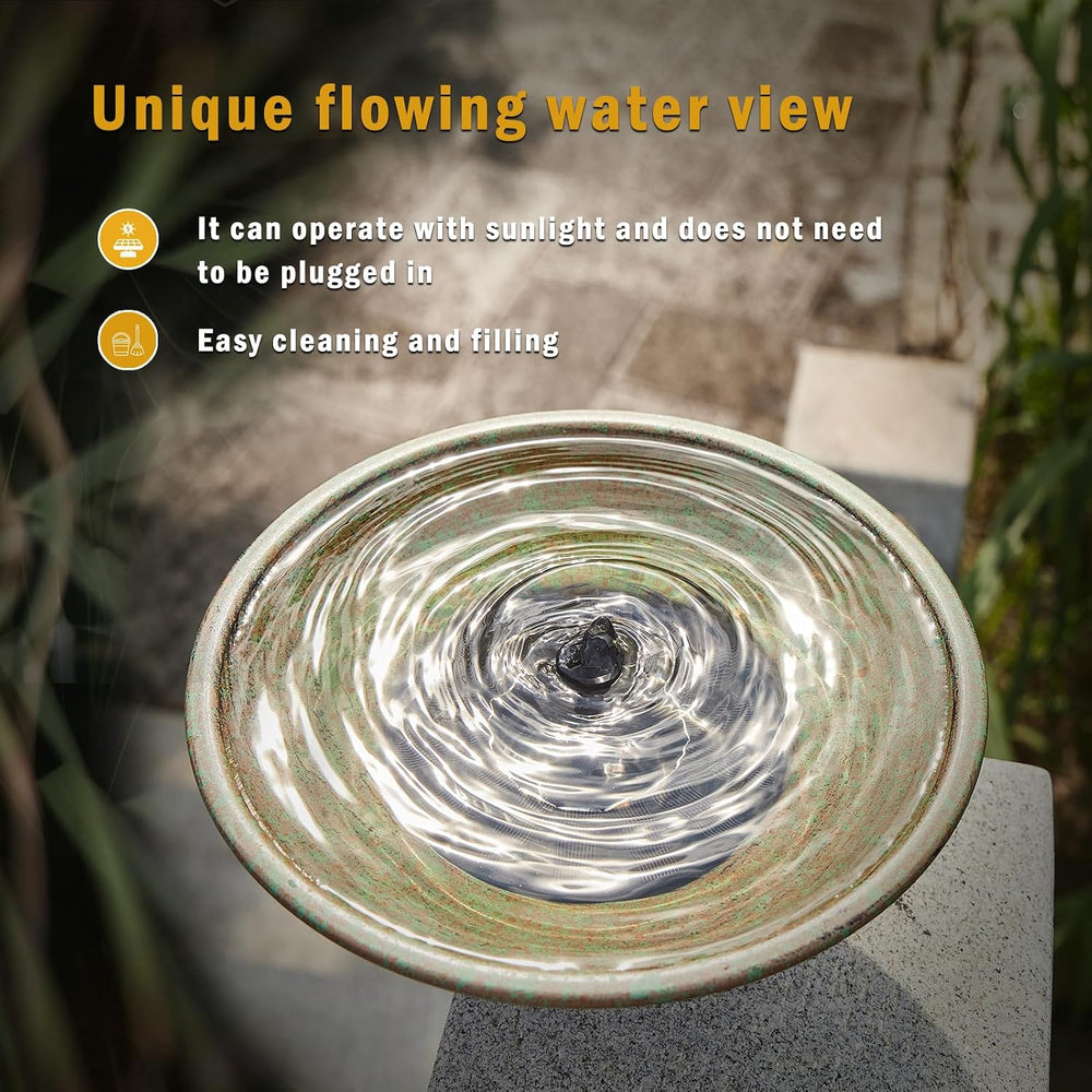 Solar Bird Bath,Deck Bird Bath with Solar Fountain,Deck Mounted Bird Bath