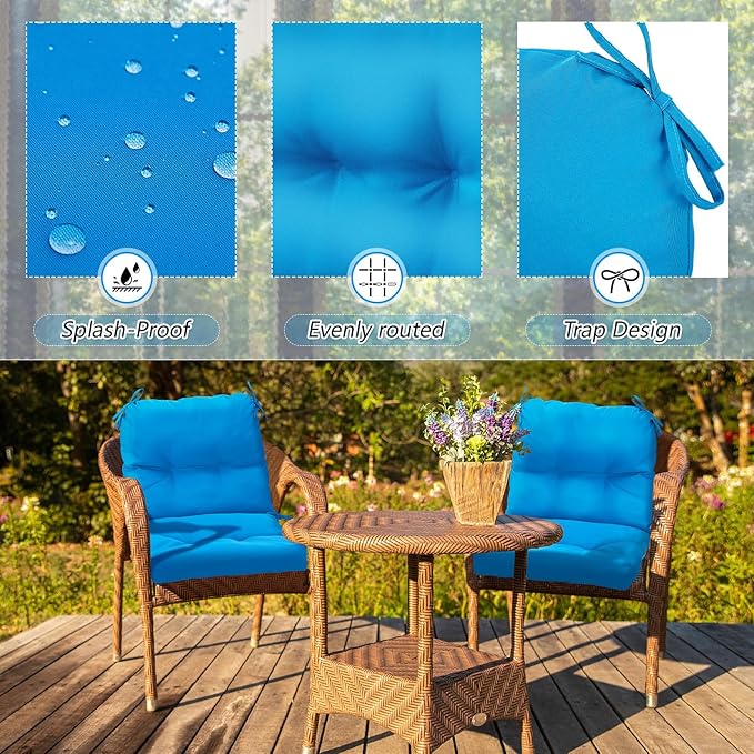 Geetery Outdoor Chair Cushions Set of 4 for Patio Lawn Furniture Wicker Rocki...