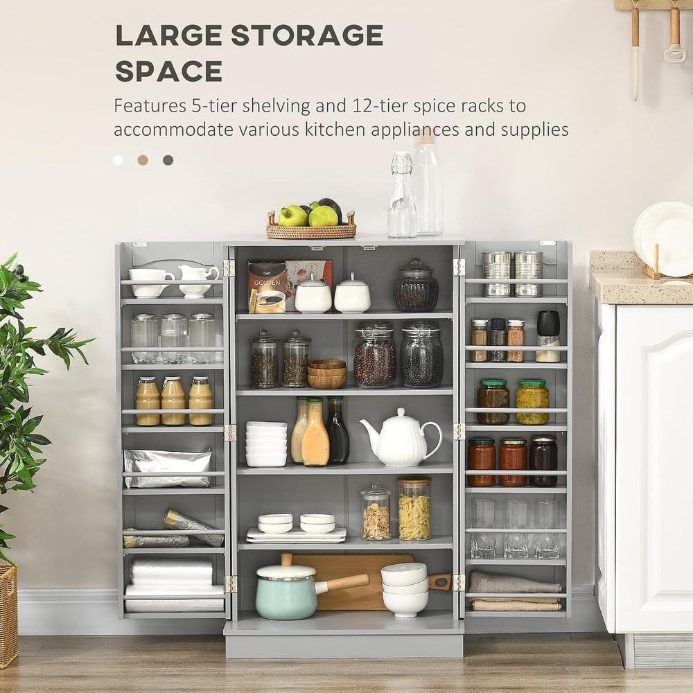 30" D*16" W*72.5" H Freestanding Kitchen Pantry with 4 Adjusta...