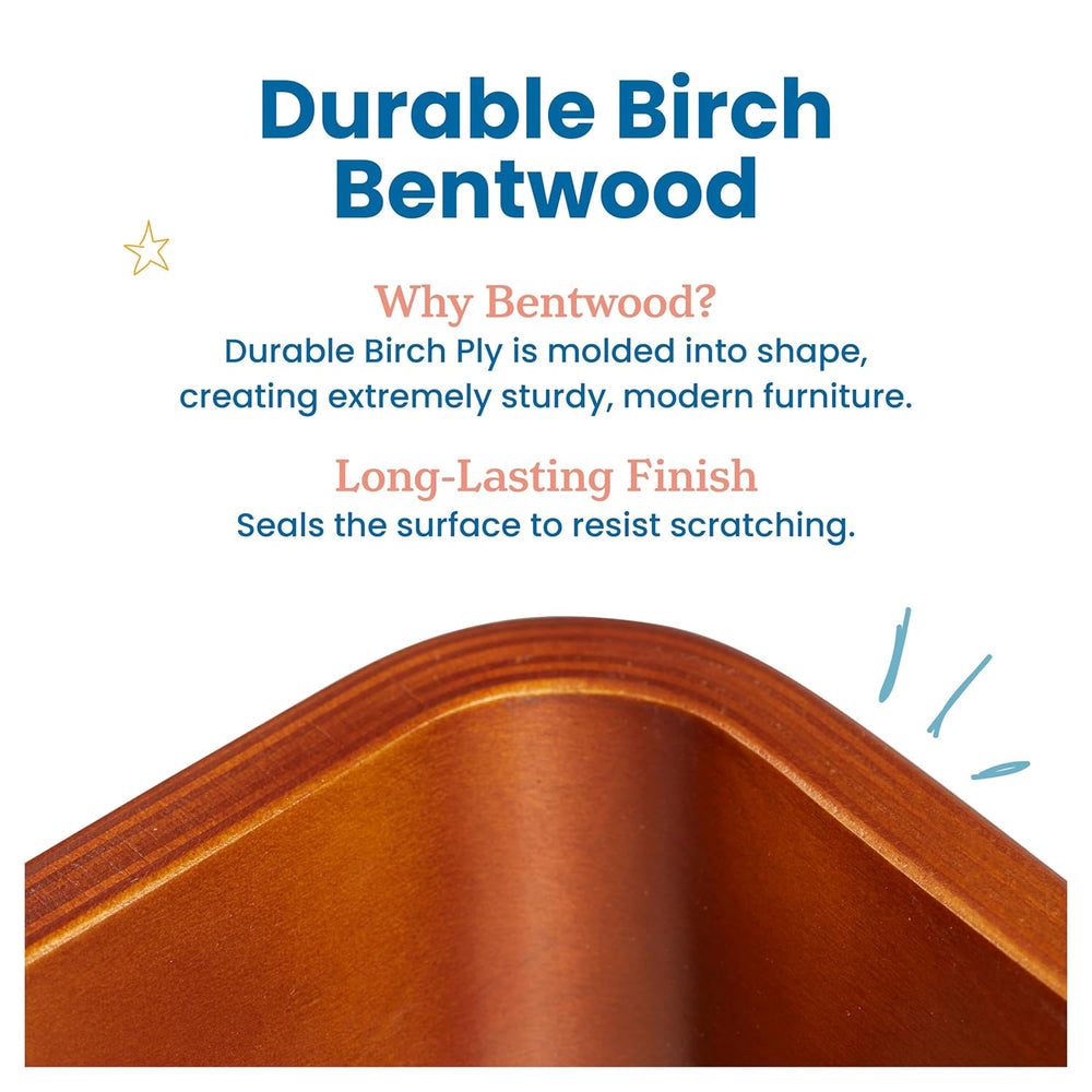 ECR4Kids Bentwood Rocking Chair with Armrests, Montessori, Dark Walnut | Dura...