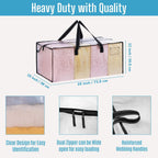 VENO 2 Pack Moving Bags Extra Large Storage Bags for College Move-In, Heavy-Duty Storage Totes, Packing Boxes, and Wardrobe Moving Supplies - Durable Laundry Bags for Clothes (Clear, 2 Pack)