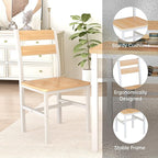 Hooseng Dining Table Set for 4, Wood Kitchen Table Chairs Set with Storage, Farmhouse 5 Piece Dining Room Table Set, Space-Saving Dinette Set for Breakfast Nook, Apartment