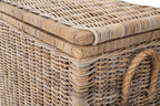Kouboo Tall Rattan Storage Basket with Handles and Lid Wicker Trunk for Bedroom, Bathroom or any Room Natural Coastal Beach Style Decor 24 in. H x 24 in. W x 16 in. D - from