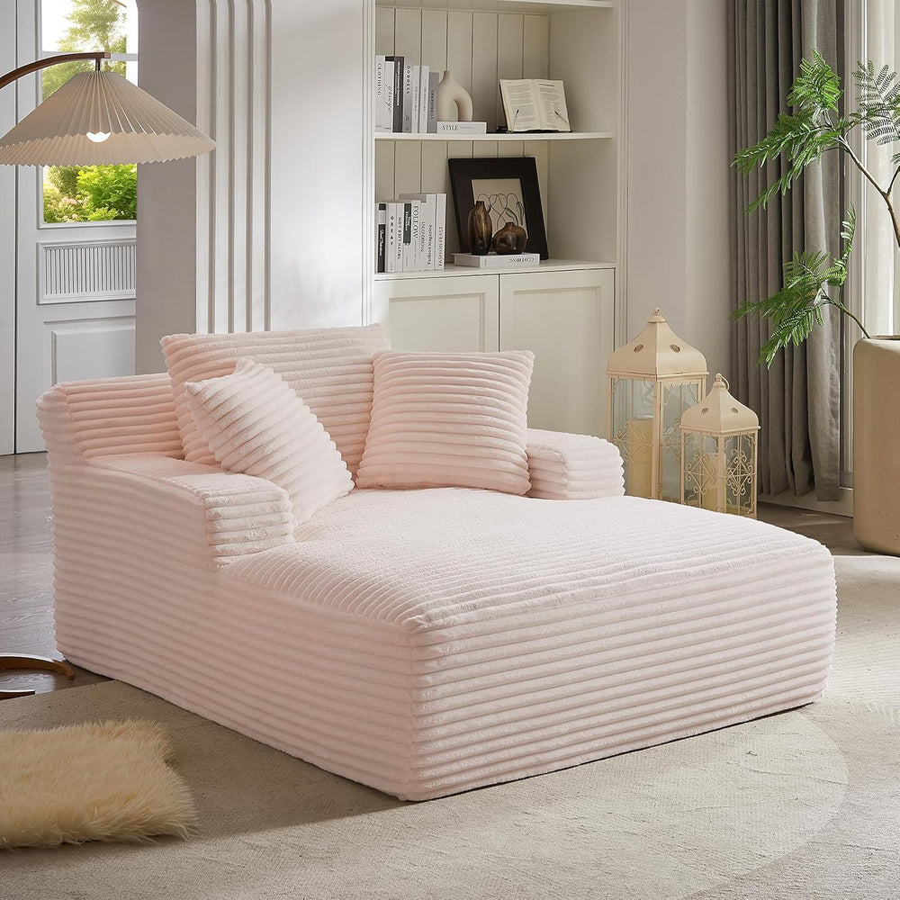 Oversized Chaise Lounge Chair Indoor Bedroom, Comfy Corduroy Upholstered Sofa...