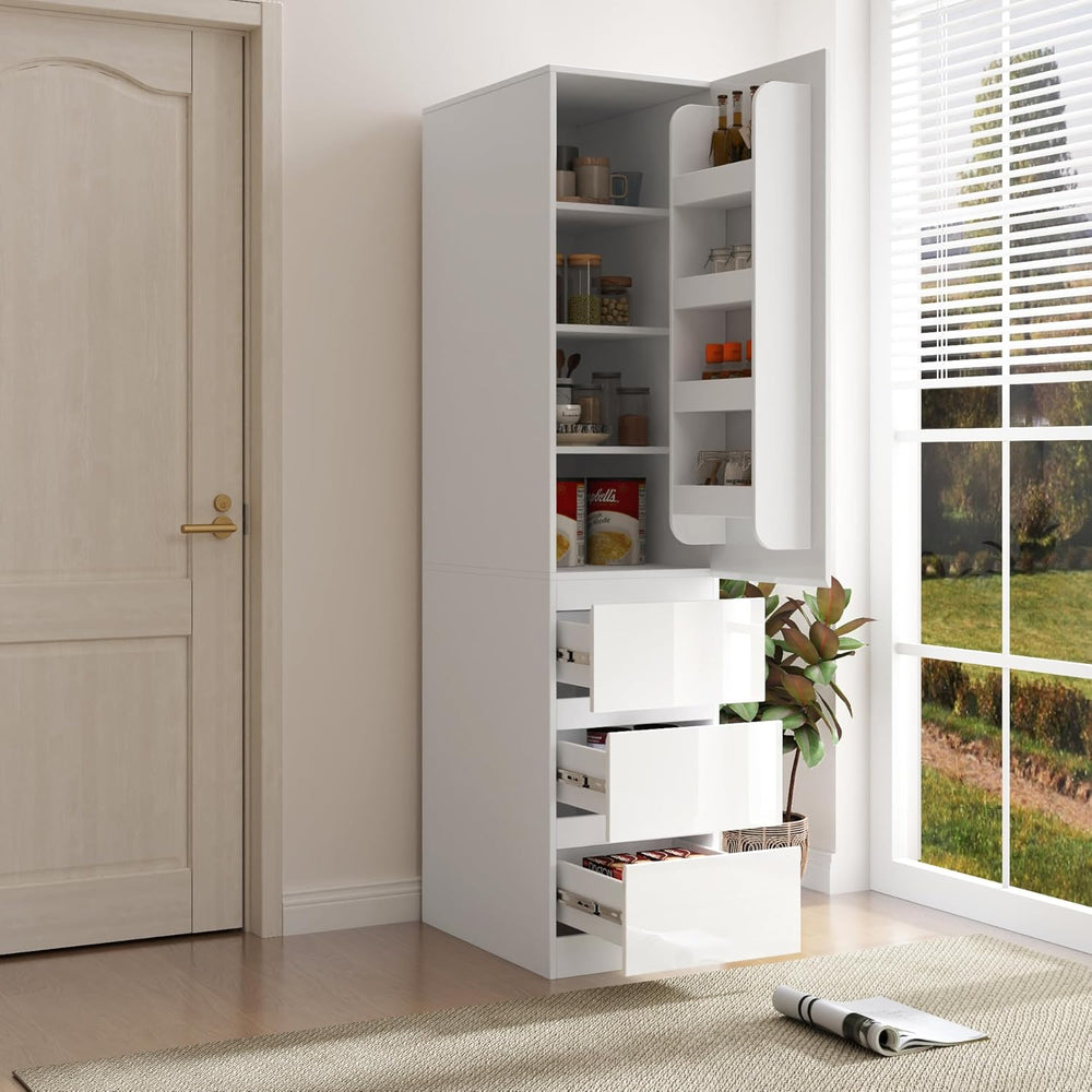 Kitchen Pantry Cabinet, 70.9" Tall Pantry Storage Cabinet with Doors, 3 ...