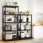 Plastic Storage Shelves, 12" D x 24" W x 52.56" H Plastic Shelves for Storage, 4-Tier Shelving Unit, Storage Rack, 264 lbs, Bathroom, Laundry, Garage & Home
