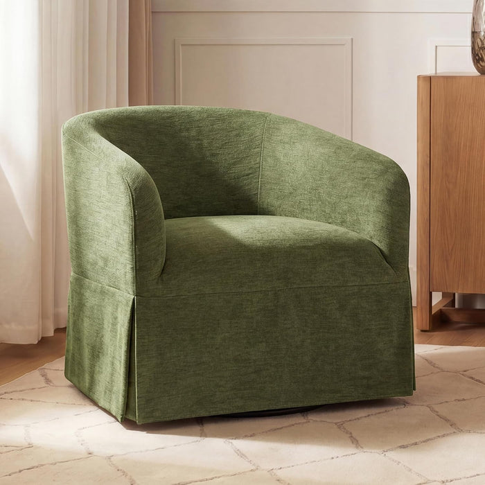 KISLOT Modern Swivel Accent Chair, Barrel Chair, Green