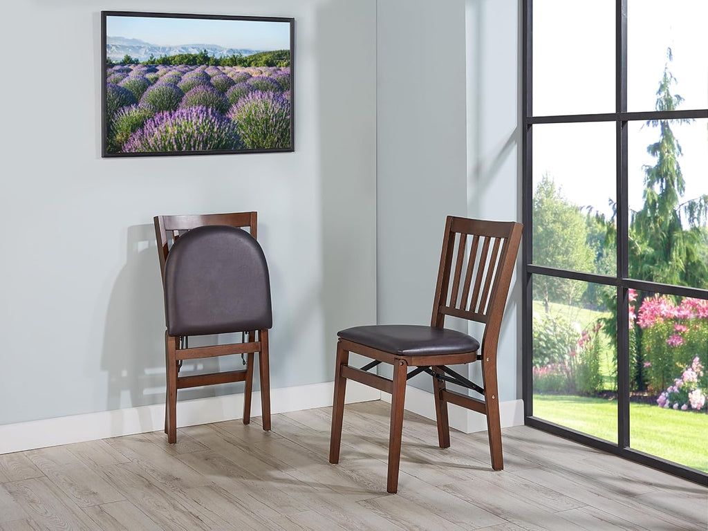Stakmore School House Folding Chair, Walnut (Set of 2)