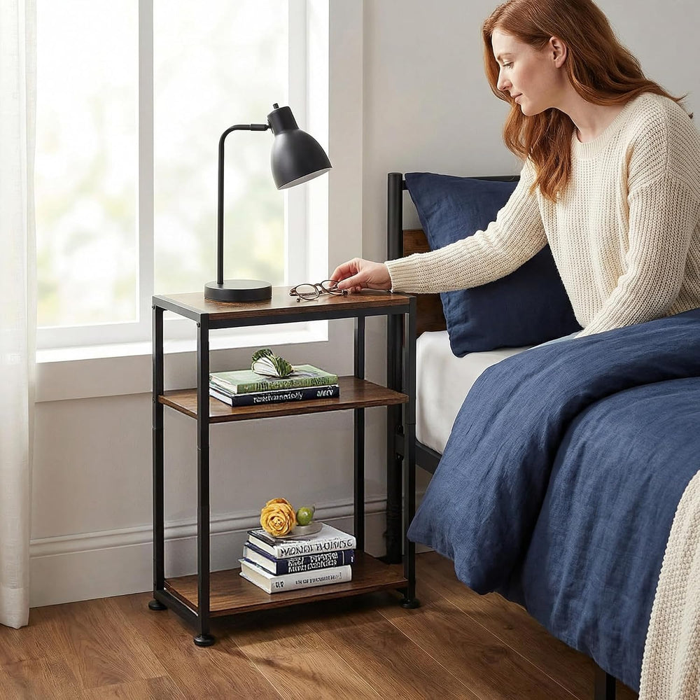 Seydrey 3 Tier End Table with Fabric Drawer, Small Side Table for Small Space...