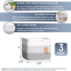 NaturalCozy Storage Cubes 9”x9”x7”Cotton Rope Woven Baskets for Organizing 3-Pack | 9 Inch Cube Storage Bin | Small Basket for Shelf Nursery, Pantry, Decorative Plant, Bathroom Closet, Toy Gift