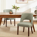 Dining Chair Set of 8,Modern Dining Room Chairs with Thick Cushions,Upholstered Linen Fabric Kitchen Chairs for Kitchen Dining Room Green