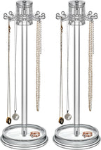 Amazing Abby - Temptation - 2-Pack Necklace Holder Stand with Spinning Hook Design, Jewelry Organizer Stand, Bracelet Tree Display, Perfect Storage Solution for Necklaces, Bracelets, Rings, and More