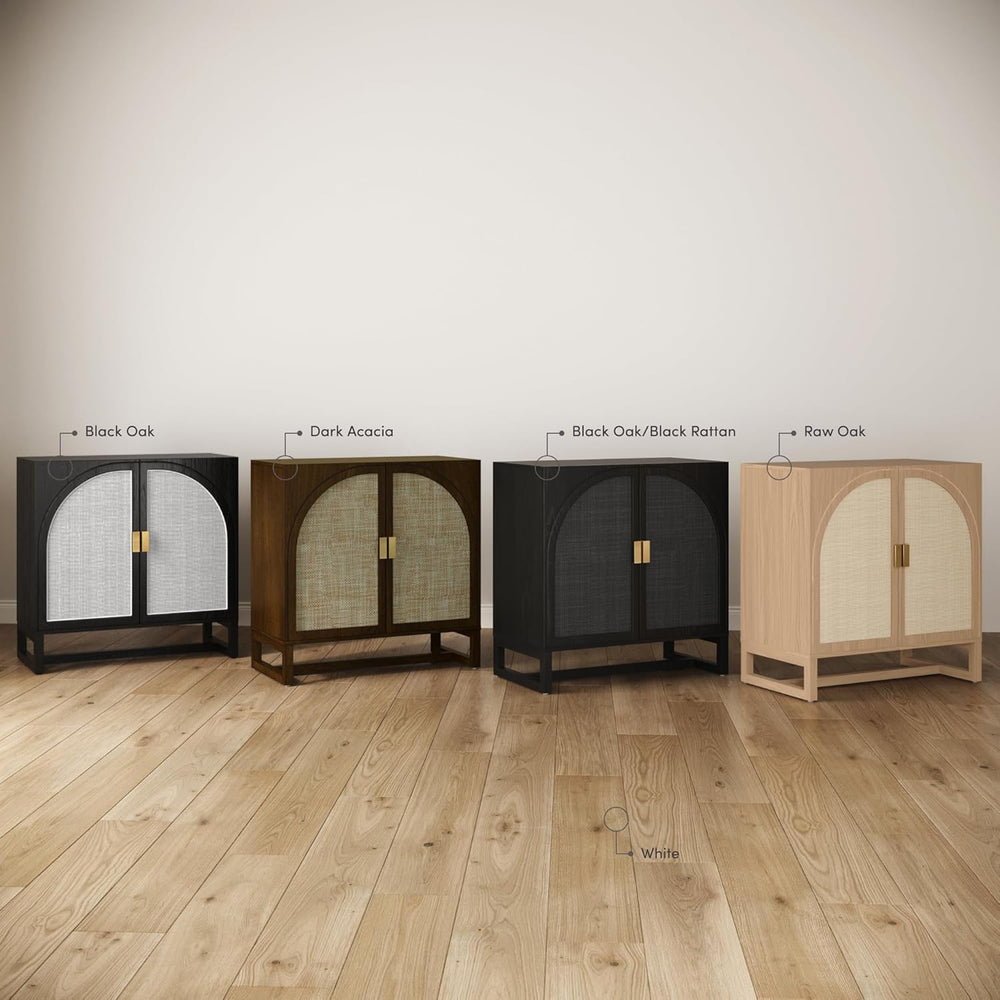 Nathan James Paxton Mid-Century Modern Wood Storage Cabinet with Doors, Arche...