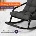 Special Supplies Sensory Tufted Rocking Chair for Kids - Comfortable Kids Rocker- Versatile Floor Chair with Soft Fabric and Stability for Playroom, Bedroom, or Nursery (Ages 3+) - Charcoal