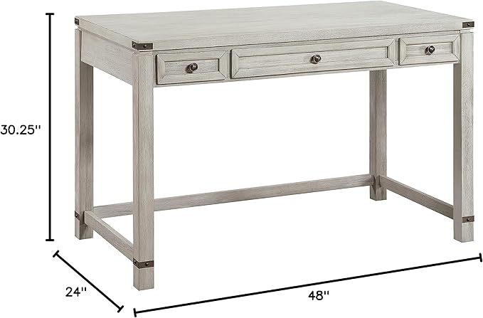 OSP Home Furnishings Baton Rouge Traditional Home Office Writing Desk, Champagne Oak