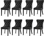 SyMax Dining Chairs Set of 8, Faux Leather Parson Dining Room Chairs, High-End Tufted Kitchen Side Chairs for Dining Room, Living Room, Black, 8PCS
