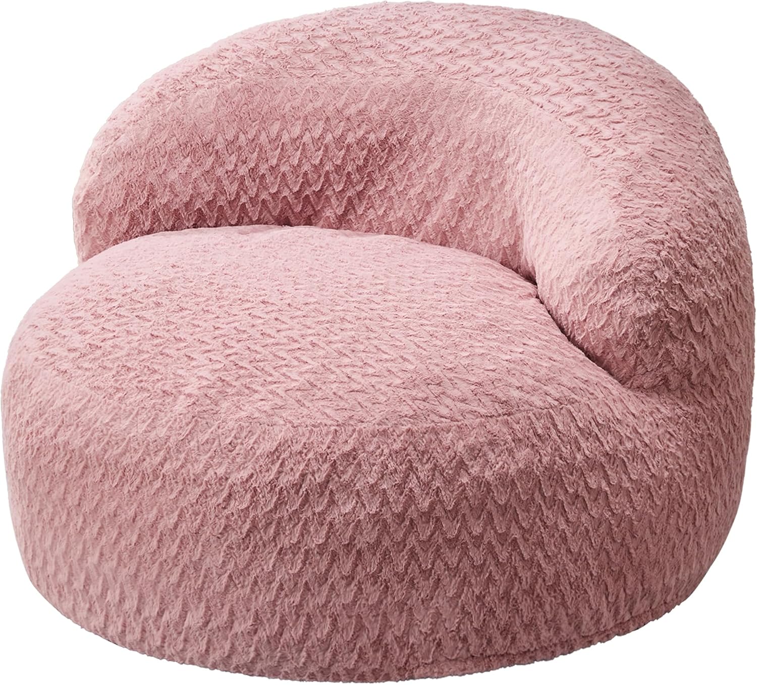 Hobestluk Bean Bag Chair Giant Bean Bag Chairs for Adults Big Bean Bag Chair with Memory Foam Filler Adults Large Beanbag with Faux Fur Cover for Bedroom (Chevron Pink,Oversize)