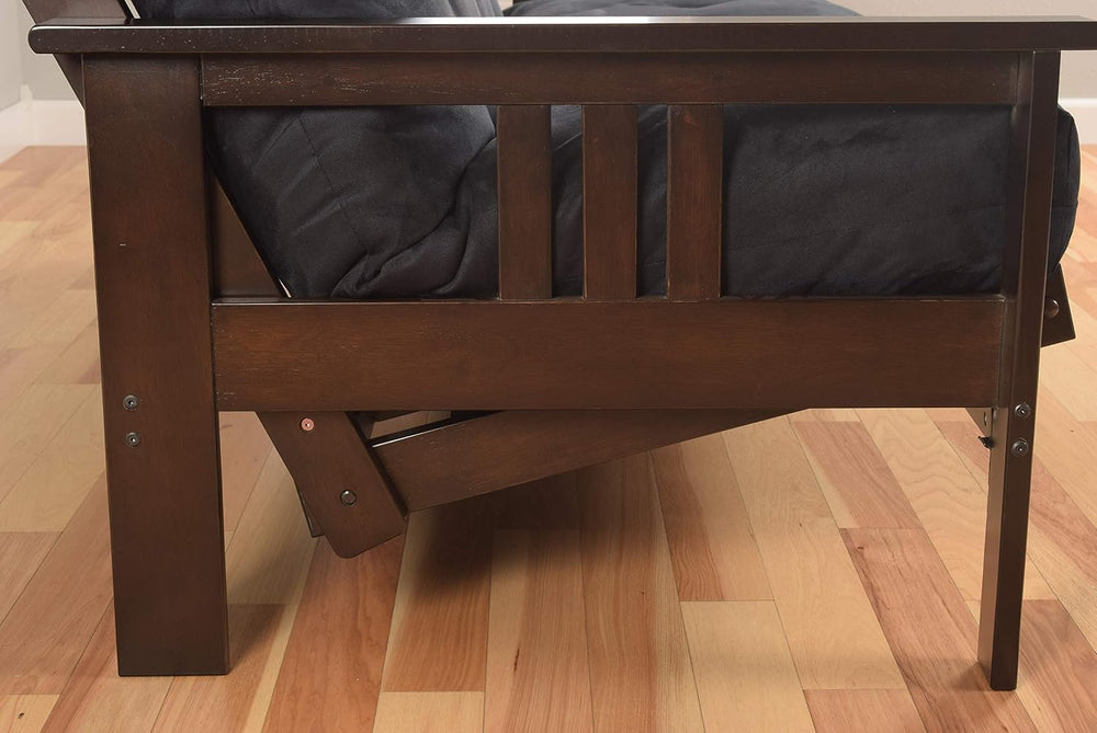 Kodiak Furniture Monterey Queen-size Futon, Espresso Finish with Suede Gray M...
