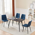 Btrpily 4 Set of Dining Chairs, Metal Frame Dining Chair for Kitchen Room,Technology Cloth Seat Chair for Living Room, Bedroom(Blue)