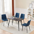 Btrpily 4 Set of Dining Chairs, Metal Frame Dining Chair for Kitchen Room,Technology Cloth Seat Chair for Living Room, Bedroom(Blue)