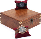 Wooden Watch Box for Men & Women, Watch Organizer & Display Case, Premium Long-Lasting Watch Holder for Storage, Elegant Gift for Watch Collectors (Wood Top, 6 Slots)