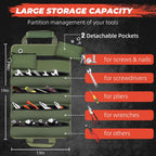 Roll Up Tool Bag, Gifts for Men Dad Husband Him Christmas, Mens Stocking Stuffers, Portable Tools Storage for Men, Heavy Duty Tool Organizer W/Detachable Pouches for Electrician Mechanic Carpenter
