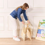 ECR4Kids Bentwood Stackable Stools, 12in Seat Height, Classroom Furniture, Natural, 6-Piece