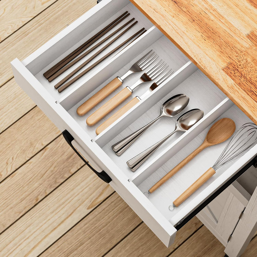 VINGLI Rolling Kitchen Island Cart with Storage Cabinet & Microwave Stand...